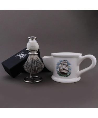 Hand Grip Mounted in Ivory & Black Badger Hair - Sophist Collection by Haryali London | Premium Quality & Elegant Design | International Shipping Available - Buy Online on GoSupps.com