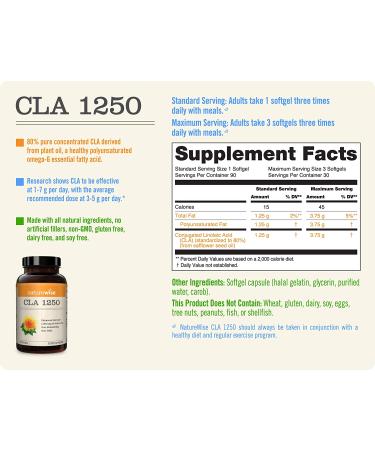 NatureWise CLA 1250 - 1000mg Softgels (90 Count) for Weight Management - Buy Online on GoSupps.com