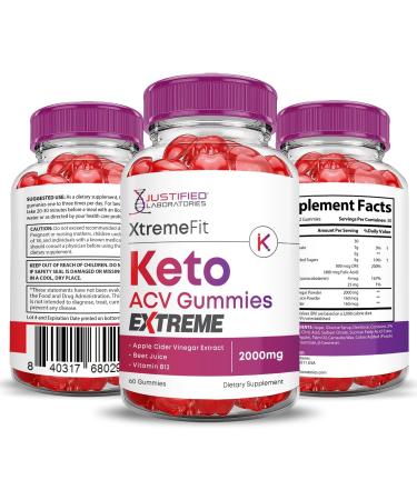 (5 Pack) Xtreme Fit Keto ACV Gummies Extreme 2000MG XtremeFit Keto Gummies Apple Cider Vinegar Formulated with Pomegranate Beet Juice Powder B12 Vegan Non GMO 300 Gummys 60 Count (Pack of 5) - Buy Online on GoSupps.com
