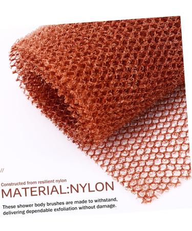 Outanaya 1 Set Bath Towel Back Washing Loofah Bath Back Brush Exfoliating Body Scrubber Sponge Nylon Brown - Buy Online on GoSupps.com