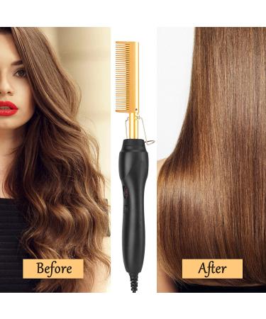 Aethland Hot Comb Electric Hair Straightener - Adjustable High Heat Iron Comb for Natural Black Hair & Wigs - Buy Online on GoSupps.com