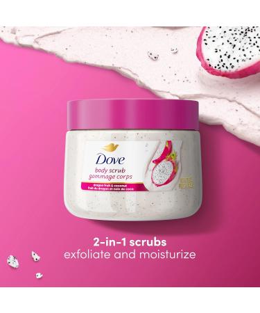 Dove Body Scrub Dragon Fruit & Coconut Cream Body Scrub Exfoliates and Deeply Nourishes for Smooth Radiant Skin 15 oz - Buy Online on GoSupps.com