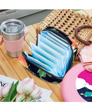 Eco-Friendly Women's Sink Storage Pocket - Menstrual Cup & Tampon Holder Kit for Teens - Tropical Parrots Design - Buy Online on GoSupps.com