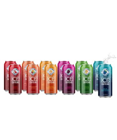 Sparkling ICE +Caffeine Sparkling Water | All Flavor Variety Pack (Sampler) - 16 fl oz Cans, Naturally Flavored Sparkling Water with Antioxidants & Vitamins | Pack Of 12