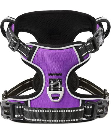 Adjustable No-Pull Heele Dog Harness - Reflective Breathable Padded Handle - Large Dogs (43-86cm) - Purple - Buy Online on GoSupps.com