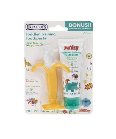 Dr. Talbot's Toddler Training Toothpaste & Banana Toothbrush Set | 6m+ Tutti Frutti Flavor - Buy Online on GoSupps.com
