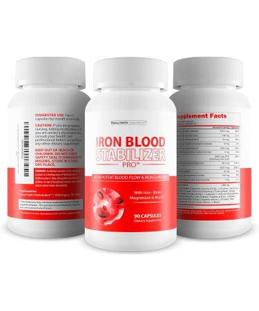Iron Blood Stabilizer Pro - Our Best Blood Support Supplements - Circulation Support Pressure Supplement - Fe and Vitamin B12 Supplement - Magnesium Iron Supplement 10 mg Sugar Balance - Buy Online on GoSupps.com