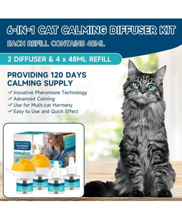 Buy VICSOM Cat Calming Diffuser Kit - 6-in-1 Pheromones for Anxiety Relief 120 Days of Stress Relief Includes 2 Diffusers & 4 Refills - International Shipping Available - Buy Online on GoSupps.com