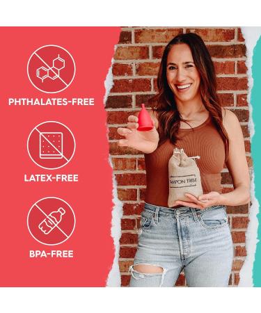 Tampon Tribe Reusable Menstrual Cup | Silicone-Free Period Cups | Medical-Grade TPE | Large 30mL Capacity | Eco-Friendly Feminine Care - Buy Online on GoSupps.com