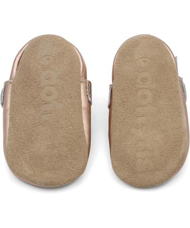 Soft Leather Baby T-Bar Shoes for Girls | Non-Slip Soles | Rose Gold | 0-6 Months to 2-3 Years - Buy Online on GoSupps.com