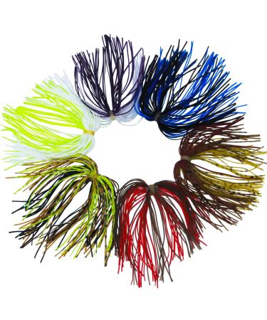 Silicone Jig Skirts Fishing Lures Skirt Replacement for Spinnerbaits Bass Buzzbaits Fishing Jigs Fishing Lures Making DIY Bait Accessories 20 Bundles