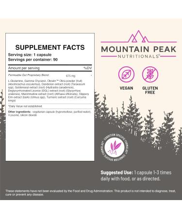 Mountain Peak Nutritionals Permeable Gut Formula - Helps Protect Stomach & Intestinal Lining - Leaky Gut & Gastro Support Supplement - Hypoallergenic Dietary Supplement (90 Vegetarian Capsules) 90 Count (Pack of 1) - Buy Online on GoSupps.com