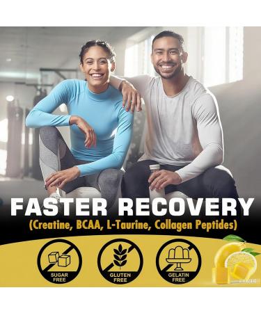 Creatine Monohydrate Gummies for Men & Women - with BCAA Collagen Peptides L-Taurine Vitamin B12 D3 Creatine Monohydrate 5000mg (5g) Per Serving Lemon Flavor Sugar Free 1 Pack 60 Count (Pack of 1) - Buy Online on GoSupps.com
