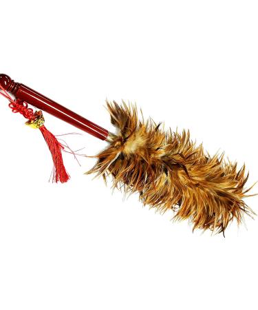 Red Rooster Chicken Feather Duster 26" |Professional & Car Cleaning Baseboard Cleaner Tool Genuine Wooden Handle Eco-Friendly and Easy to Use 68 cm - Buy Online on GoSupps.com