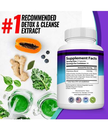 Keto Detox Pills - Advanced 1532 Mg Acai Colon Cleanser - 60 Capsules - Buy Online on GoSupps.com