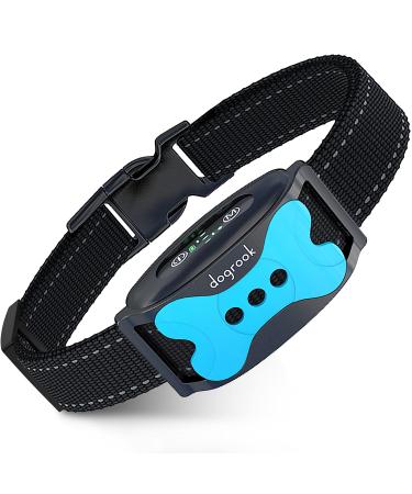 DogRook Bark Collar for Small Dog - Anti Dog Bark Collar for Large Dog, Automatic Bark Collar for Medium Dogs, No Shock Bark Collar, Dog Bark Collar Rechargeable, Anti Barking Collar for Dogs 8-110lb Blue