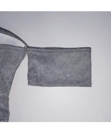 Elegant Hanxiulin Evening Dress for Women - Long Sleeve Gray Ball Gown Sexy Festive Skater Dress XL Size - Buy Online on GoSupps.com