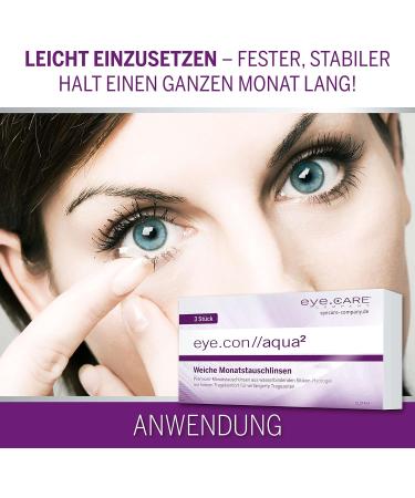 Eye.con Aqua Soft Monthly Lenses - UV Protection Sillikon Hydrogel -4.50d for Sensitive Eyes | 55% Water BC 8.4mm Dia 14.2mm - 3 Series Box - Buy Online on GoSupps.com