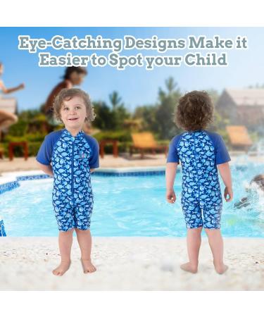 Juicy Bumbles Baby Swimsuit - Short Sleeve One Piece Toddler Swimming Costume - Boys and Girls Swimming Costume (2 Years) - Fish Design - Buy Online on GoSupps.com
