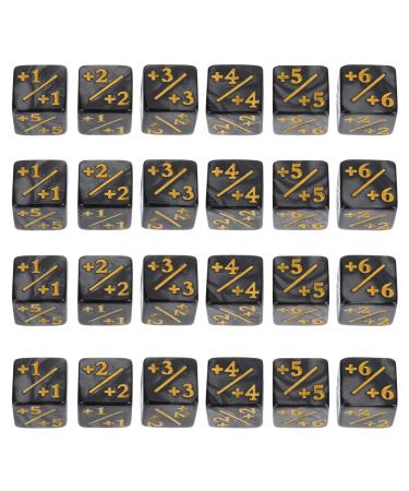 Gadpiparty 24 Pcs Dice Counters Token Dice Acrylic D6 Dice Loyalty Dice Compatible with MTG CCG Card Gaming Accessory for Kids Learning Toys Black