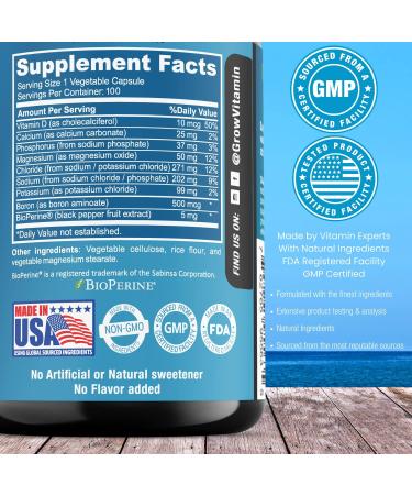 Buy Grow Vitamin Electrolyte Capsules - Sugar Free Electrolyte Supplements for Energy Endurance & Hydration - Keto Friendly - 100 Caps - International Shipping Available - Buy Online on GoSupps.com