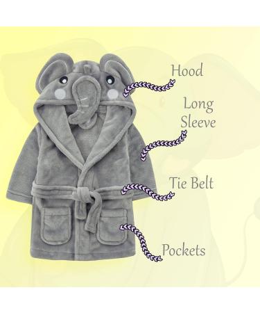 Metzuyan Baby Animals Robe 3D Elephant Design Dressing Gown | Size 18-24 Months - Buy Online on GoSupps.com