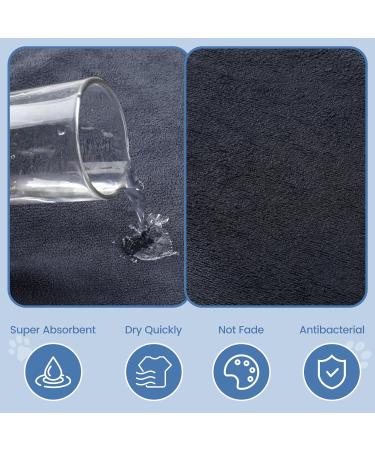 Pettom Microfiber Dog Bathrobe - Quick-Drying Super Absorbent Towel with Adjustable Straps for Dogs of All Sizes - Gray (M) - Buy Online on GoSupps.com