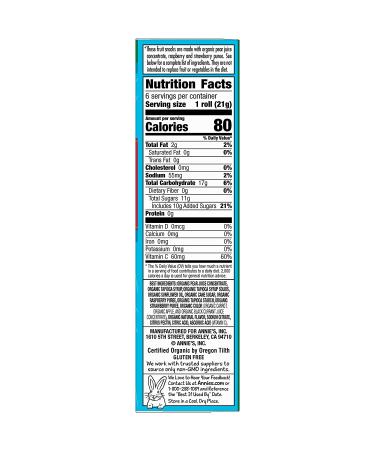 Annie's Organic Fruit Tape Swirly Strawberry 4.5 oz (Pack of 8) - Non-GMO & Organic Fruit Snacks - Buy Online on GoSupps.com