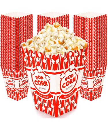 Poppy's Large Popcorn Boxes 100 Pack 46 Oz Concession-Grade Popcorn Buckets Popcorn Machine Accessories for Popcorn Bars Movie Nights Concessions