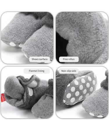 EDOTON Unisex Newborn Winter Boots - Non-Slip Sole, Warm & Cozy Bootie Sock (12-18 Months, Gray) - Buy Online on GoSupps.com