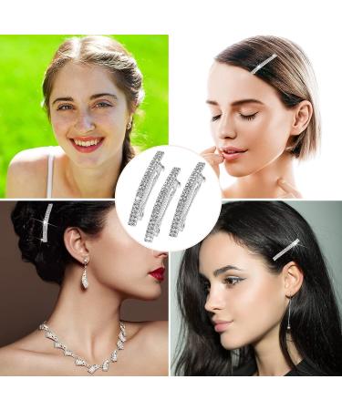 16-Piece Rhinestone Hair Barrettes - Silver Metal Spring Hair Clips for Women and Girls - Buy Online on GoSupps.com