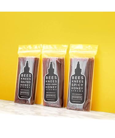 Bees Knees Meyer Lemon Honey Sticks - 50 Wildflower Honey Straws Infused with Citrus | Tea Accessories and Foodie Gifts - Buy Online on GoSupps.com