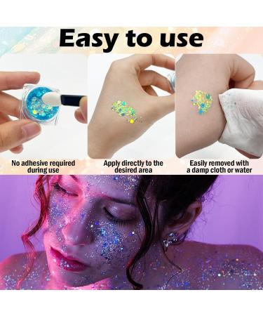  kelav Festival Face Glitter 12 Colors Body Glitter Makeup Festival Outfit Glitter Gel Feminine Makeup Glitter and Accessories for Nail Art Body Clothing Decoration Makeup - Buy Online on GoSupps.com