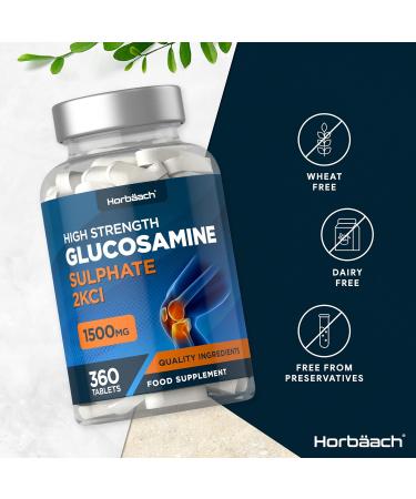 Glucosamine Sulphate 2KCl 1500mg | 360 Tablets | High Strength Joint Care Supplement by Horbaach - Buy Online on GoSupps.com