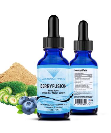 Absonutrix BerryFusion 390 mg 4 FL OZ Liquid 302 Servings Made in USA Plant-Based Ingredients Blueberry Extract Bitter Melon Gluten-Free Non-GMO