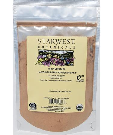 Hawthorn Berry Pwd Org - 4 Oz (Starwest Botanicals) - Buy Online on GoSupps.com