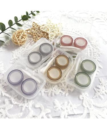 Buy Hown 5x Colorful Contact Lens Containers - Portable Mini Storage Case for Travel & Home | Transparent Contact Lens Kit - Buy Online on GoSupps.com