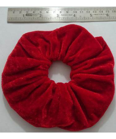 AADYA Pair of Extra Large (15CM) Velvet Hair SCRUNCHIES Elastic Scrunchy Hair BOBBLES 7 Different (RED) - Buy Online on GoSupps.com