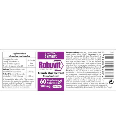 Supersmart Robuvit 200mg: Energy & Stress Relief Supplement | Antioxidant Formula | Non-GMO & Gluten Free - 60 Capsules - Buy Online on GoSupps.com