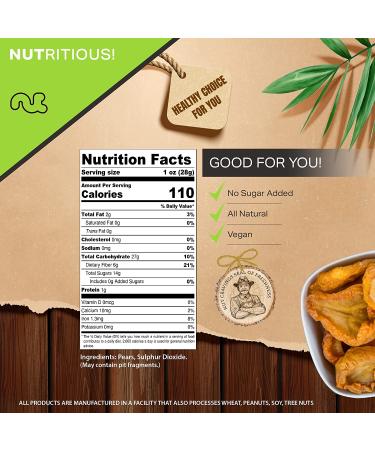 Sun Dried California Pears - 16oz Resealable Bag, No Sugar Added - Sweet Dehydrated Fruit Snack, Healthy & Vegan - Kosher Certified 16 Ounce - Buy Online on GoSupps.com