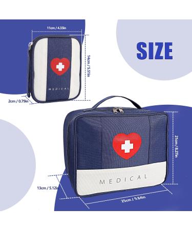 Romon Waterproof 2-Piece Medication & First Aid Bag - Portable Medicine Storage for Home Office Travel & Outdoor - Blue - Buy Online on GoSupps.com