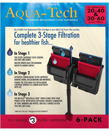 Aqua-Tech EZ-Change Aquarium Filter Cartridge #3 - 6 Pack - Replacement Filters - Buy Online on GoSupps.com