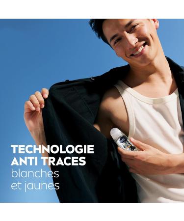 NIVEA MEN Black & White Ultimate Impact Roll-on Deodorant (1 x 50 ml) men's deodorant against white and yellow marks anti-perspirant anti-odor & humidity effective 72-hour protection alcohol-free - Buy Online on GoSupps.com