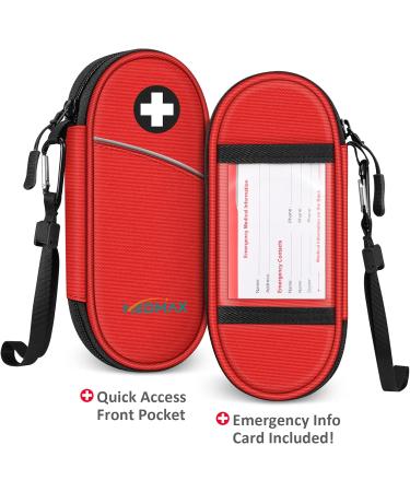 Medmax Insulin Cooling Bag with 2 Ice Packs - Water-Repellent Insulated Diabetic Bag for Insulin Pens & Accessories - Portable Cooler in Red - Buy Online on GoSupps.com