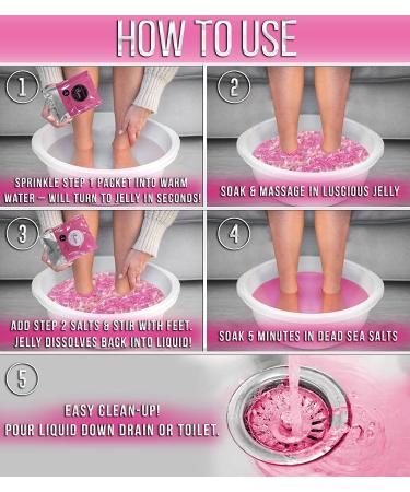 Jelly Pedicure Foot Soak for Dry Cracked Feet - Moisturizing Spa Pedi Soak with Damascus Rose - Foot Bath Salts for Relaxation - Foot Gel for Sore Feet - Buy Online on GoSupps.com