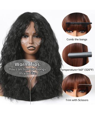 Testar Black Curly Wigs for Black Women | Shoulder-Length Deep Wavy & Heat-Resistant Synthetic Wig for Daily & Party Use - Buy Online on GoSupps.com