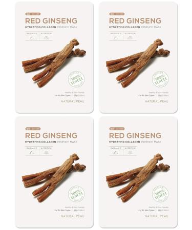 Natural Peau Red Ginseng Hydrating Collagen Essence Face Mask - 8 Packs (28g) | Revitalize & Moisturize Your Skin - International Shipping Available - Buy Online on GoSupps.com