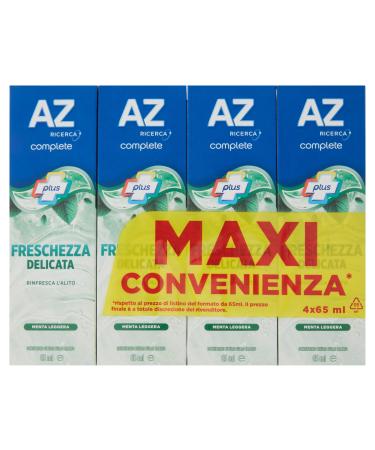 AZ RICERCA AZ Complete Plus Toothpaste Sweet Fresh Light Mint 4 x 65 ml
