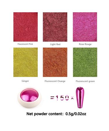 Shop Bishengyf 6-Piece Chrome Nail Powder Set | Metallic Glitter for Stunning Nail Art | Mirror Effect | Summer & Christmas Colors - Buy Online on GoSupps.com