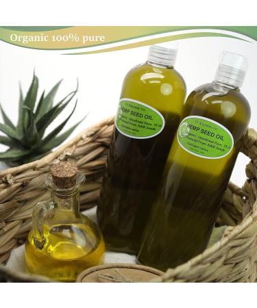 Dr Adorable 100% Pure Organic Hemp Seed Oil - 2x16 Oz / 32 Oz Cold Pressed, Unrefined - Buy Online on GoSupps.com